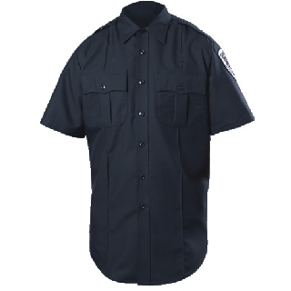 Short Sleeve Zippered Polyester Shirt-Blauer