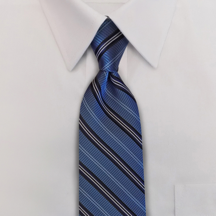 Venetian Blinds ED1 Blue/Navy/White<br>Four-In-Hand Necktie-SB