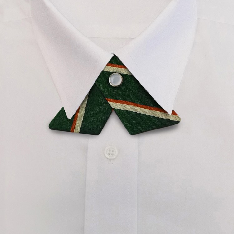Green/Tan/Rust Stripe #396<br>Crossover Tie with Pearl Snap-SB