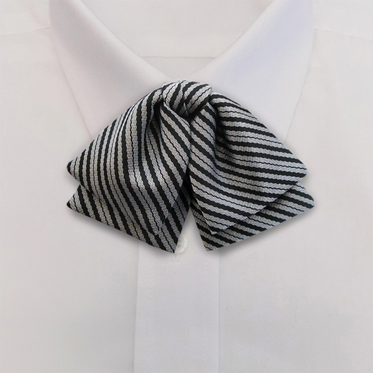 Black/Grey Formal Stripe #399<br>Manager Bow<br>on Adjustable Band-
