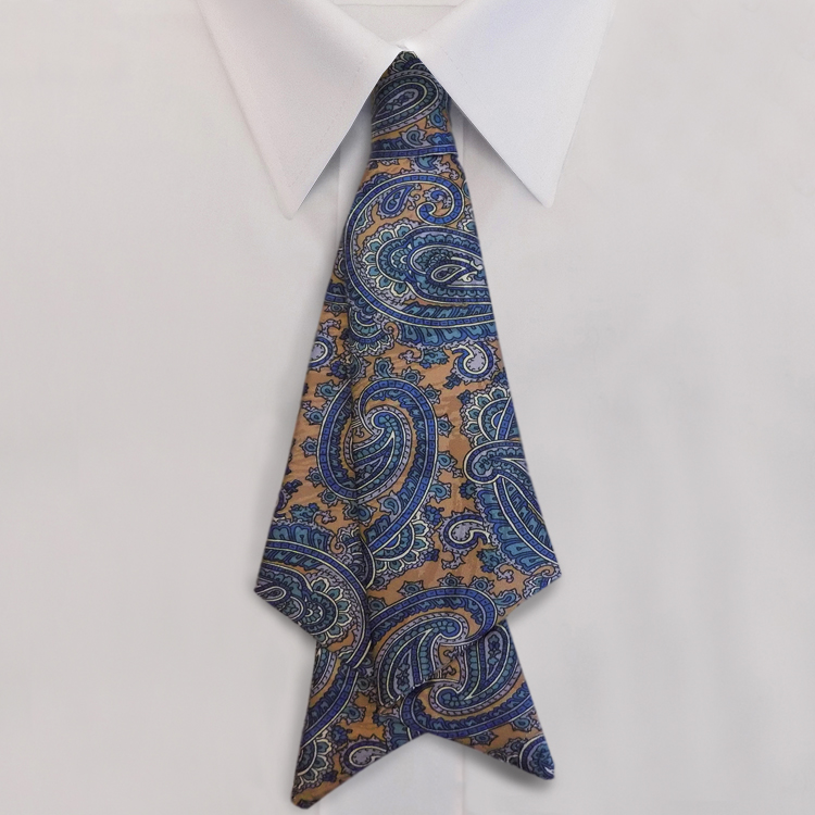 Blue Paisley Print #476<br>Slip Knot with hook and link closure-SB