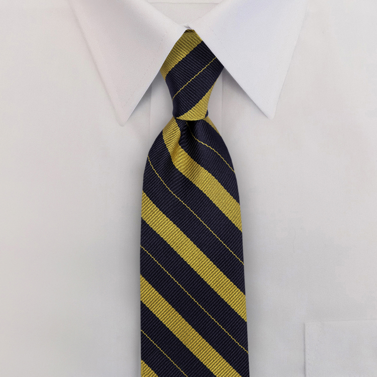 Navy/Yellow Stripe #708<br>Clip-On Necktie-SB