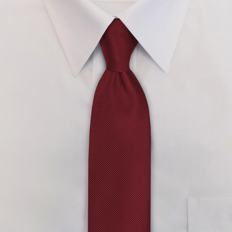 Maroon Solid Twill Four-In-Hand Necktie-SB