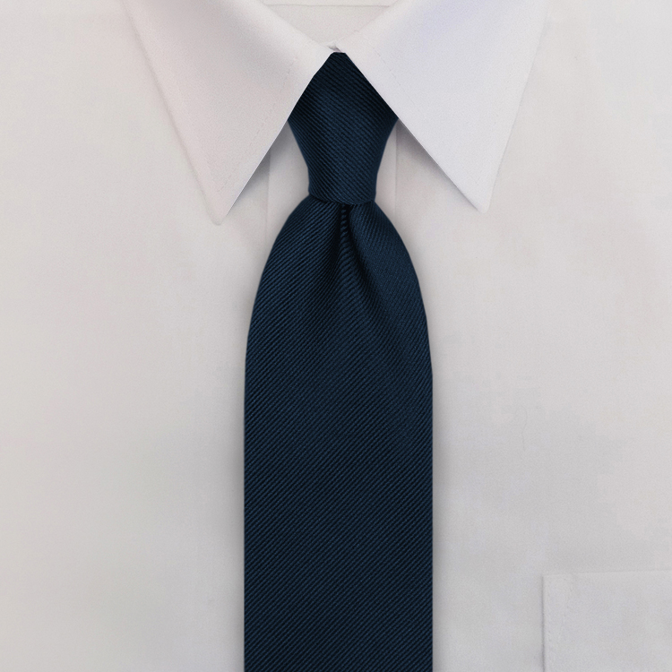 Navy Solid Twill Clip-On Necktie-SB