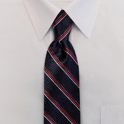 Navy/Red Stripe #611<br>Four-In-Hand Necktie-SB