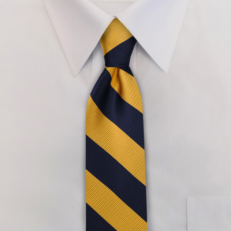 Navy/Gold Stripe #808<br>Clip-On Necktie-SB