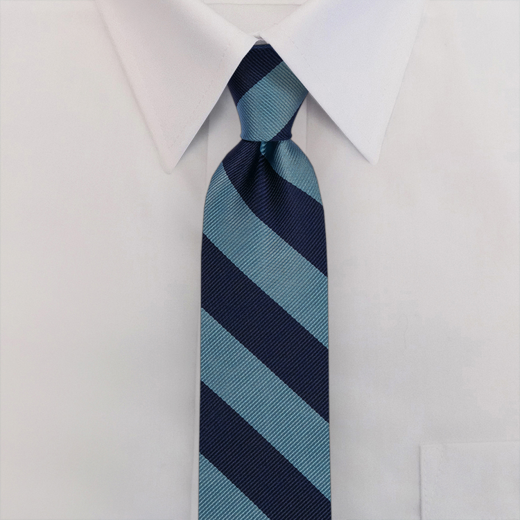 Navy/Copen Stripe #817<br>Clip-On Necktie-SB
