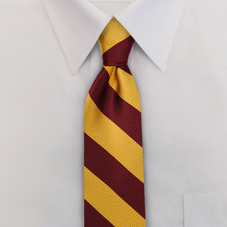 Burgundy/Gold Stripe #824<br>Four-In-Hand Necktie-