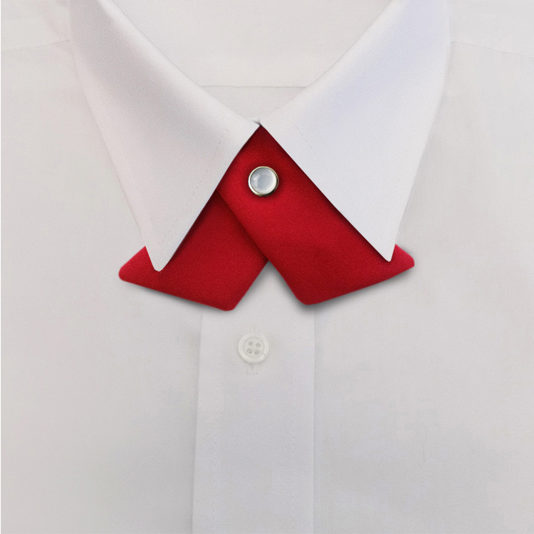 Red Solid Twill<br>Crossover with Pearl Pin-SB