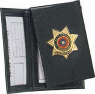Side Open Double ID with Flip-out Badge -Dress-Strong Leather