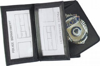 Side Open Double ID Removable Flip-out Badge Case - Dress-Strong Leather