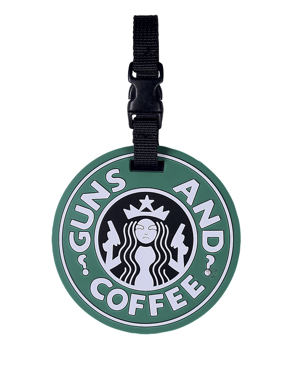 Guns And Coffee, Luggage Tag-