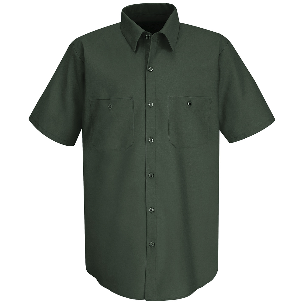 Men's Short Sleeve Wrinkle-Resistant Cotton Work Shirt