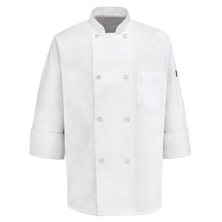 0413 Eight Pearl Button Chef Coat with Thermometer Pocket-Chef Designs
