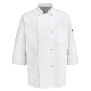0414 Eight Pearl Button Chef Coat with Thermometer Pocket-Chef Designs