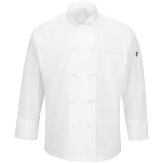 Mens Ten Knot Button Chef Coat with OilBlok + MIMIX-Red Kap�