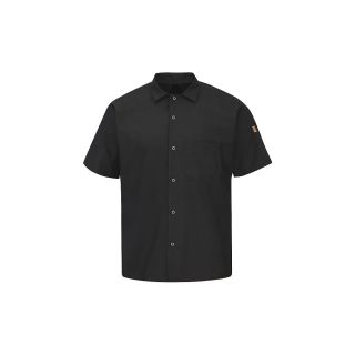 Mens Short Sleeve Cook Shirt with OilBlok + MIMIX-Red Kap