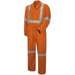 Hi-Visibility Button-Front Coverall With CSA Compliant Reflective Trim-Red Kap�