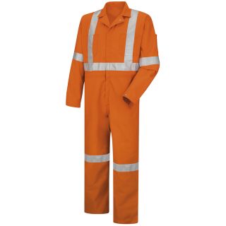 Hi-Visibility Zip-Front Coverall With CSA Compliant Reflective Trim-Red Kap�