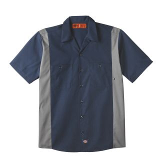 24DN Mens Industrial Color Block Short-Sleeve Shirt-