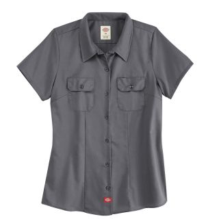 Womens Short-Sleeve Traditional Work Shirt-