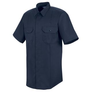 New Dimension Concealed Button Front Short Sleeve Shirt-