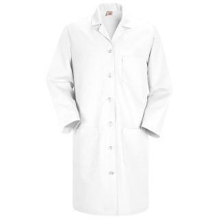 Womens Button-Front Lab Coat-Red Kap