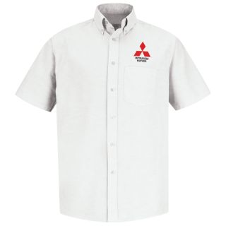 Mitsubishi Mens Short Sleeve Executive Oxford Dress Shirt - 1448WH-Red Kap®