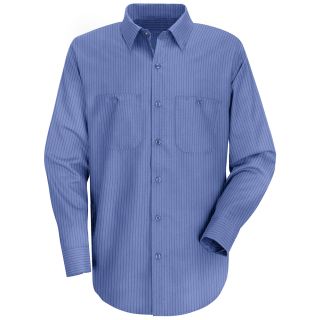 SB12 Mens Long Sleeve Industrial Stripe Work Shirt-