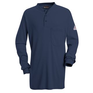 Bulwark® Industrial Shirts Long Sleeve Tagless Henley Shirt - EXCEL FR-Bulwark