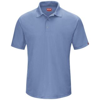 Mens Short Sleeve Performance Knit Gripper-Front Polo-