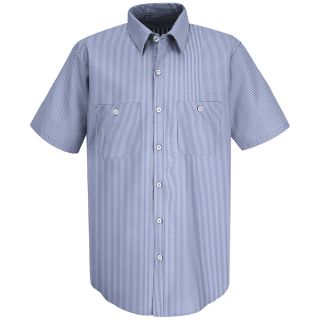 SL20 Mens Short Sleeve Industrial Stripe Work Shirt-