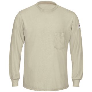 Bulwark® Public Safety Shirts Long Sleeve Khaki Lightweight T-Shirt-Bulwark