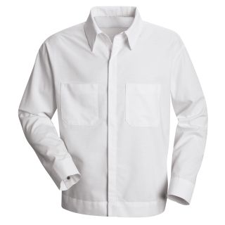 Mens Button-Front Shirt Jacket-Red Kap®