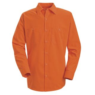 Mens Hi-Visibility Long Sleeve Work Shirt - Type R, Class 2-Red Kap�