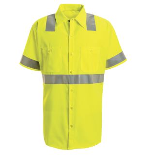 SS24-HV-TRC2 Mens Hi-Visibility Short Sleeve Work Shirt - Type R, Class 2-