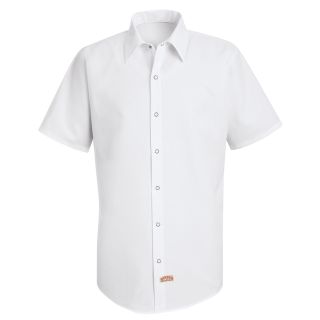 Mens Short Sleeve Specialized Pocketless Polyester Work Shirt-