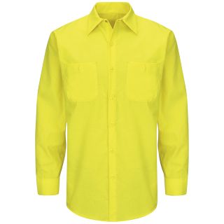 Long Sleeve Enhanced Visibility Ripstop Work Shirt-Red Kap®