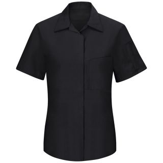 Womens Short Sleeve Performance Plus Shop Shirt with OilBlok Technology-