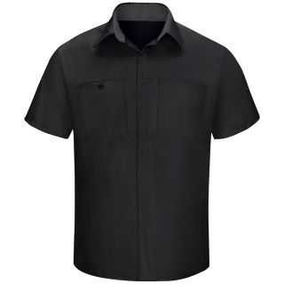 Red kap Industrial Shirts Mens Mens Performance Plus Shop Shirt with OIL BLOK Technology Short Sleeve-Red Kap