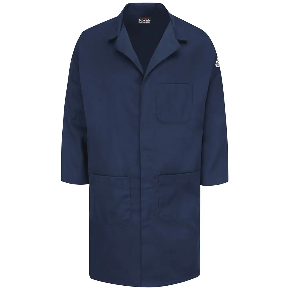 Bulwark® Industrial Outerwear Concealed Snap Front Lab Coat - EXCEL FR ComforTouch - 6 oz.-Bulwark