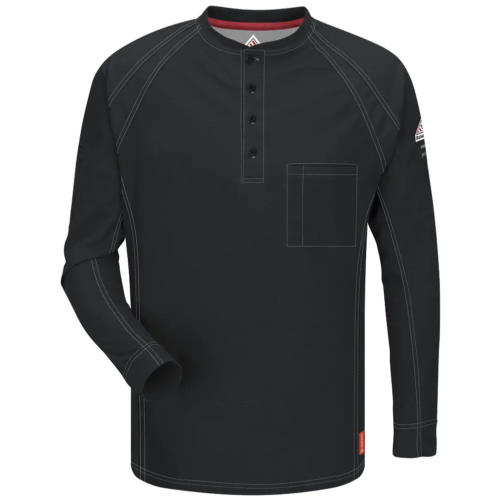 Bulwark® Industrial Shirts IQ Long Sleeve Henley-Bulwark
