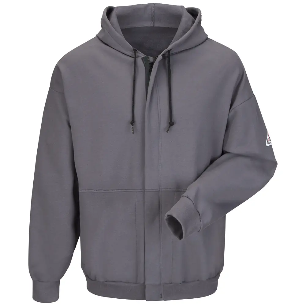 Bulwark® Industrial Outerwear Zip-Front Hooded Fleece Sweatshirt-Bulwark