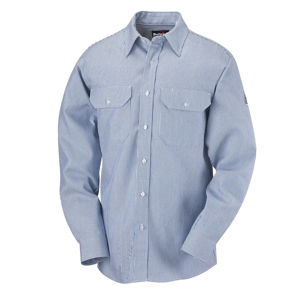 Bulwark® Industrial Shirts SEU3 Striped Uniform Shirt - EXCEL FR - 7 oz.-Bulwark