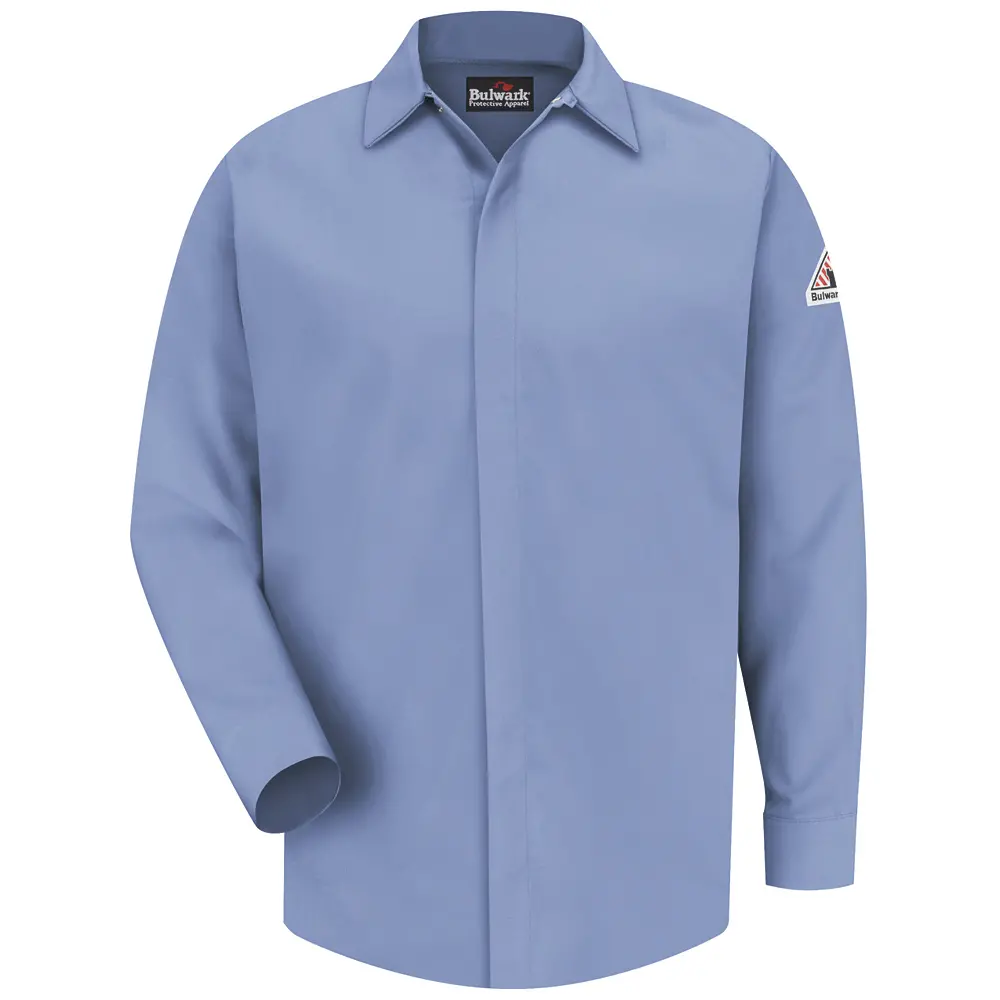 Bulwark® Industrial Shirts Concealed-Gripper Pocketless Shirt - EXCEL FR ComforTouch - 7 oz.-Bulwark