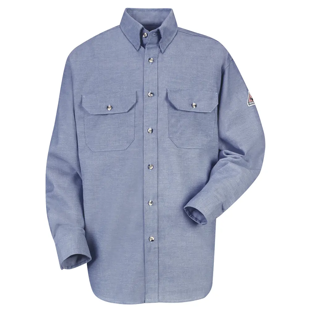 Men&#8216;s Lightweight FR Chambray Dress Uniform Shirt-Bulwark