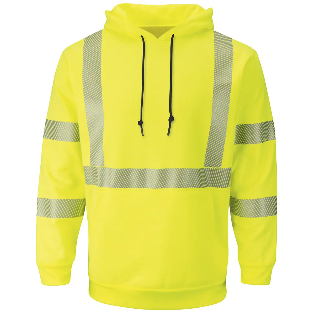 Bulwark® Industrial Outerwear Hi-Visibility Pullover Hooded Fleece Sweatshirt-Bulwark