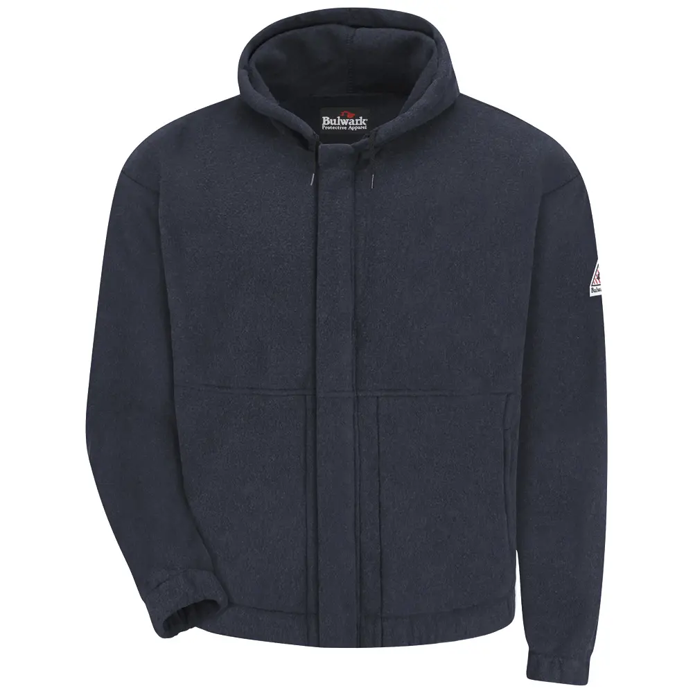 Bulwark® Industrial Outerwear Zip-front Hooded Fleece Sweatshirt - Modacrylic blend-Bulwark