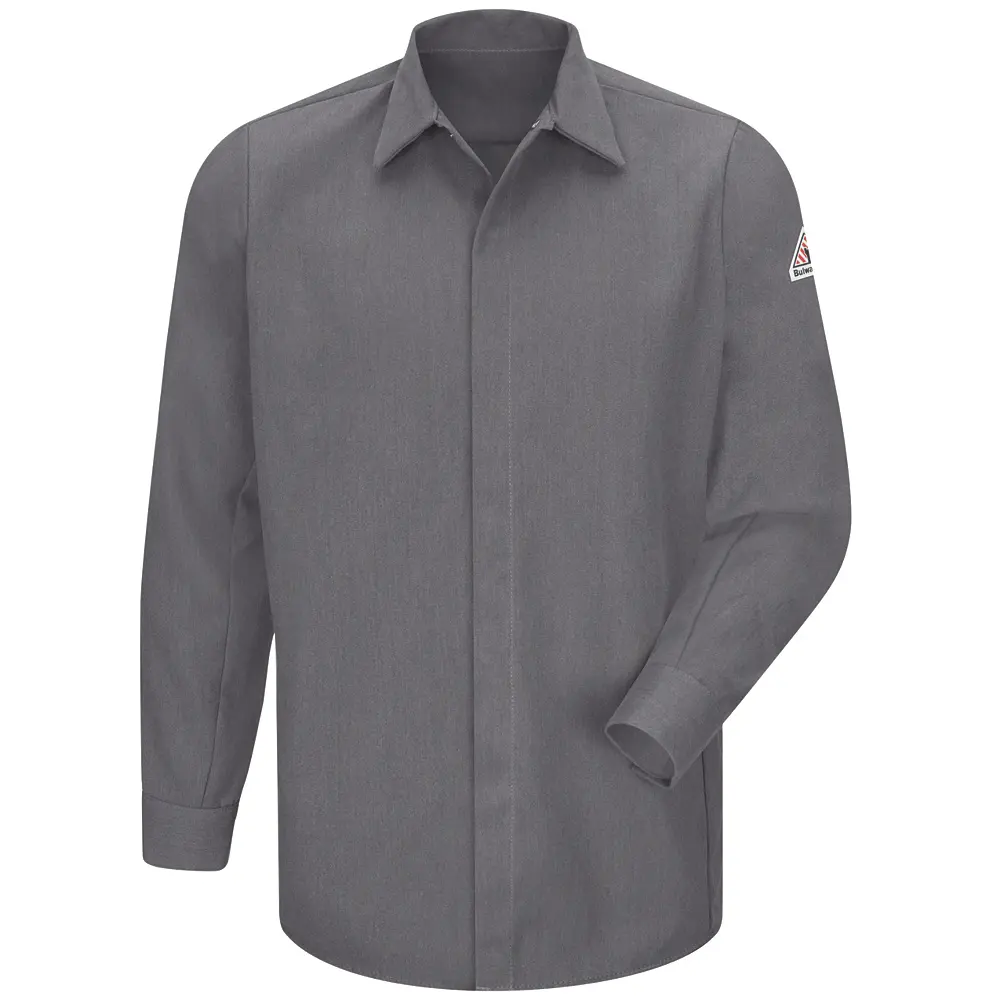 Bulwark® Industrial Shirts Concealed-Gripper Pocketless Shirt - CoolTouch 2 - 7 oz.-Bulwark