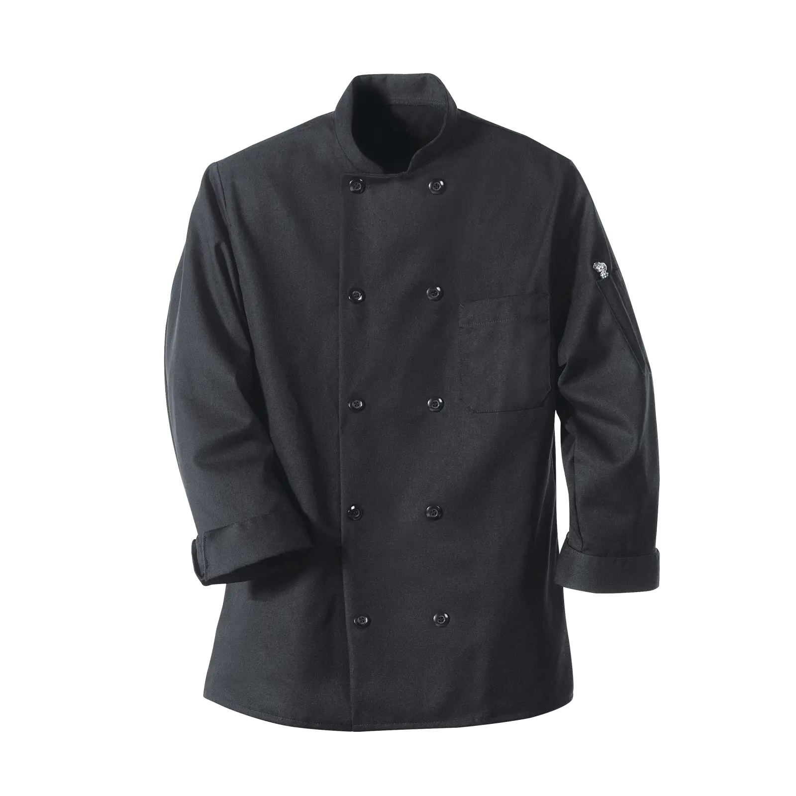 Chef Designs Hospitality Chef Coats Spun Poly Black Chef Coat-Chef Designs